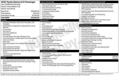Metal 2026 Toyota Sienna LE