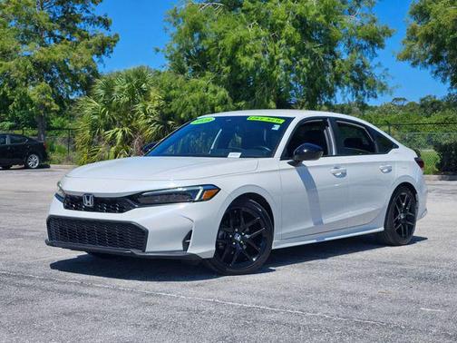 Platinum White Pearl 2025 Honda Civic Sport