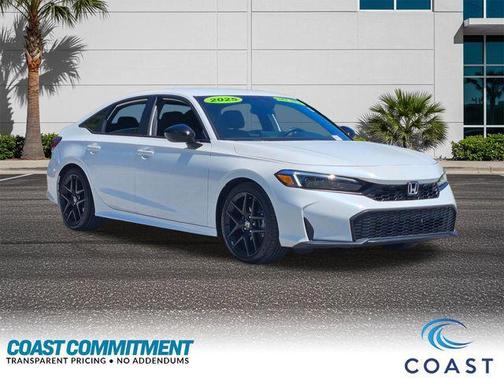 Platinum White Pearl 2025 Honda Civic Sport