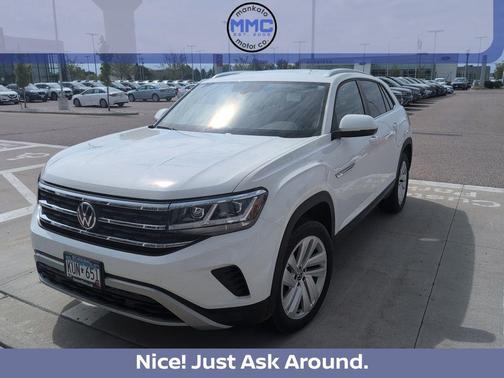 Pure White 2023 Volkswagen Atlas Cross Sport 2.0T SE w/Technology 4MOTION
