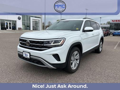 Pure White 2022 Volkswagen Atlas 3.6L SE w/Technology