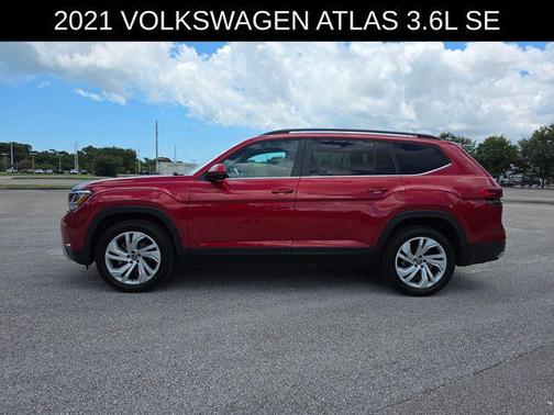 Red Metallic 2021 Volkswagen Atlas 3.6L SE w/Technology