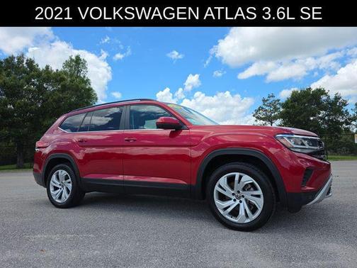 Red Metallic 2021 Volkswagen Atlas 3.6L SE w/Technology