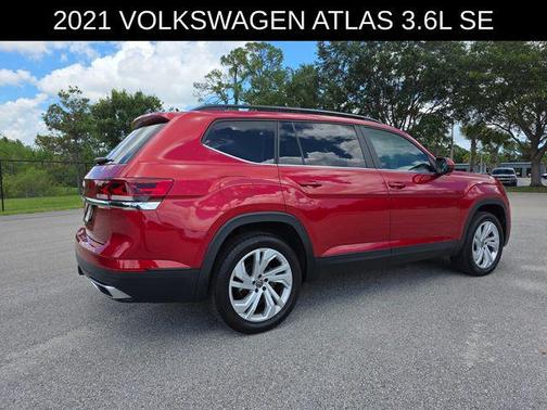 Red Metallic 2021 Volkswagen Atlas 3.6L SE w/Technology