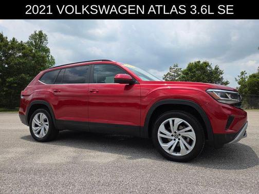 Red Metallic 2021 Volkswagen Atlas 3.6L SE w/Technology