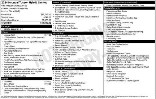 Amazon Gray 2024 Hyundai TUCSON Hybrid Limited