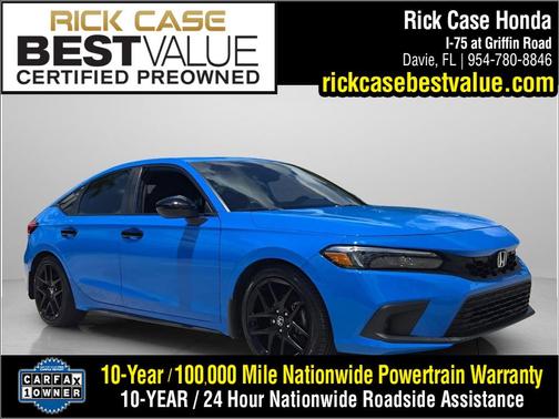 Boost Blue Pearl 2022 Honda Civic