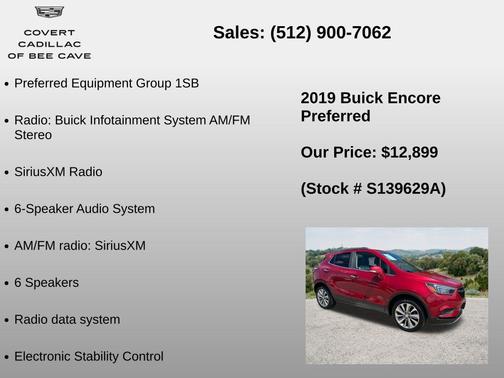 Red Metallic 2019 Buick Encore Preferred