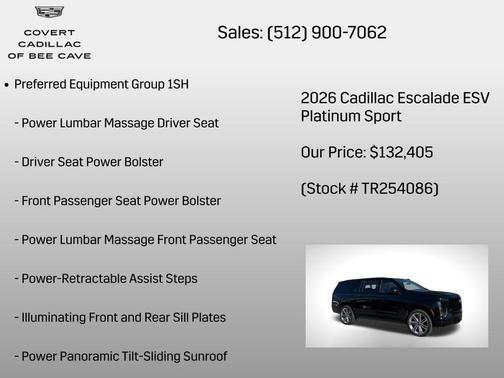 Raven Black 2026 Cadillac Escalade ESV Sport Platinum