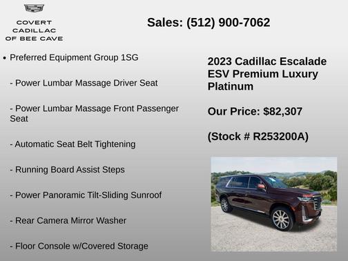 Mahogany Metallic 2023 Cadillac Escalade ESV Premium Luxury Platinum