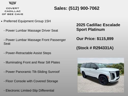 Crystal White Tricoat 2025 Cadillac Escalade Sport Platinum