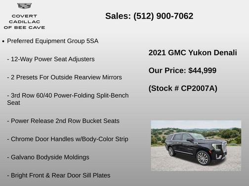 Onyx Black 2021 GMC Yukon Denali