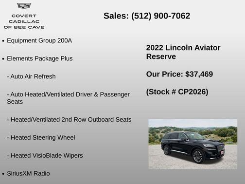 Infinite Black Metallic Clearcoat 2022 Lincoln Aviator Reserve AWD