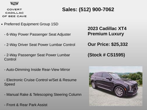 Stellar Black Metallic 2023 Cadillac XT4 Premium Luxury