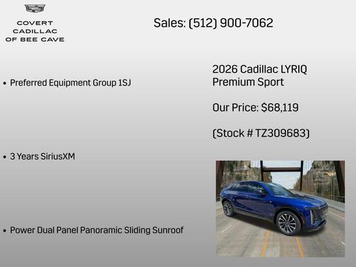 Opulent Blue Metallic 2026 Cadillac LYRIQ Premium Sport