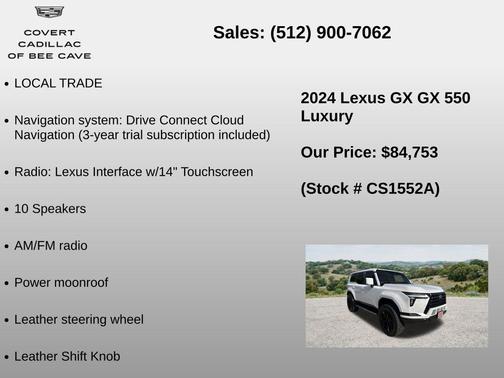 White Pearl 2024 Lexus GX 550 Luxury