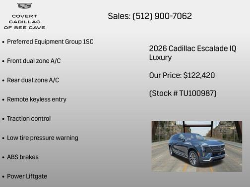 Deep Space Metallic 2026 Cadillac Escalade IQ Luxury