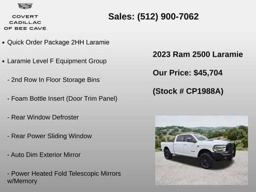 Bright White Clearcoat 2023 RAM 2500 Laramie Crew Cab 4x4 6'4' Box