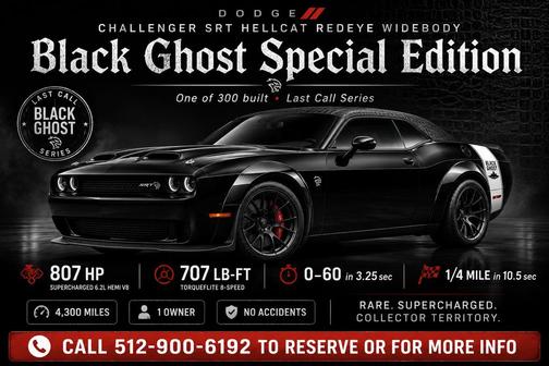 Pitch Black Clearcoat 2023 Dodge Challenger SRT Hellcat