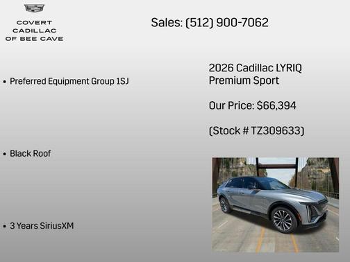 Argent Silver Metallic 2026 Cadillac LYRIQ Premium Sport