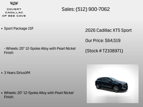 Emerald Lake Metallic 2026 Cadillac XT5 Sport