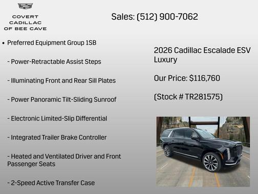 Raven Black 2026 Cadillac Escalade ESV Luxury