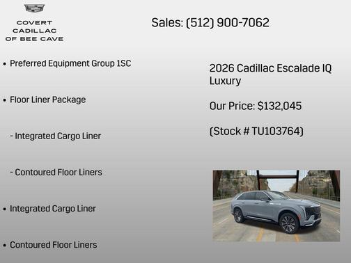 Luna Metallic 2026 Cadillac Escalade IQ Luxury