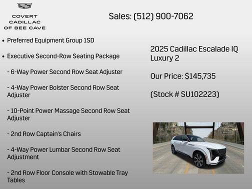 Summit White 2025 Cadillac Escalade IQ Luxury 2