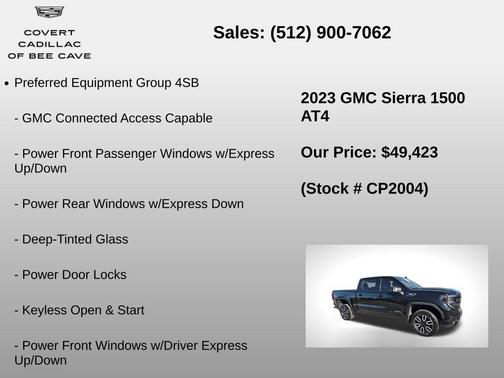 Onyx Black 2023 GMC Sierra 1500 AT4