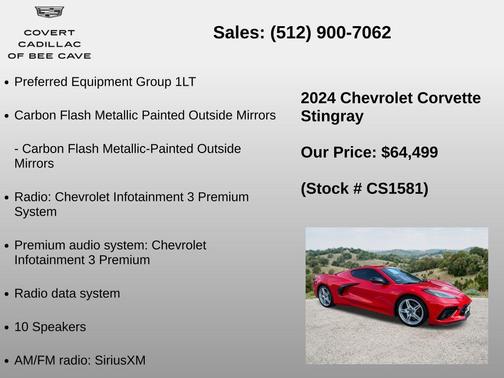 Torch Red 2024 Chevrolet Corvette Stingray w/1LT