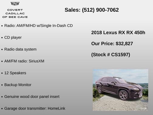 Obsidian 2018 Lexus RX 450h Base