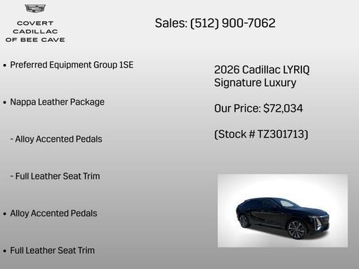 Stellar Black Metallic 2026 Cadillac LYRIQ Signature Luxury