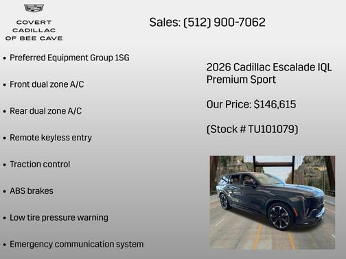 Deep Space Metallic 2026 Cadillac Escalade IQL Premium Sport