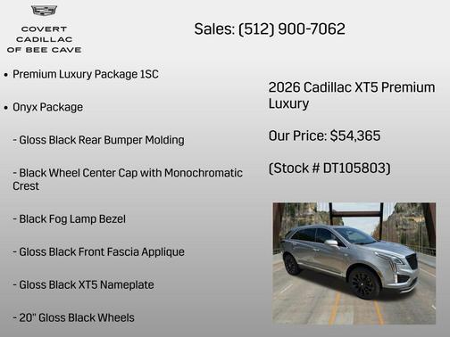 Argent Silver Metallic 2026 Cadillac XT5 Premium Luxury
