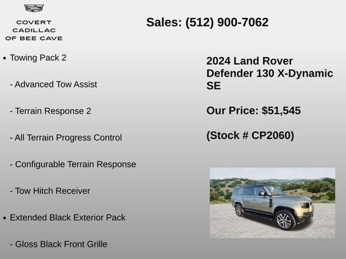 Pangea Green Metallic 2024 Land Rover Defender 130 P400 X-Dynamic SE
