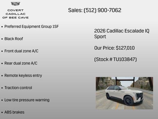 Sandstone 2026 Cadillac Escalade IQ Sport