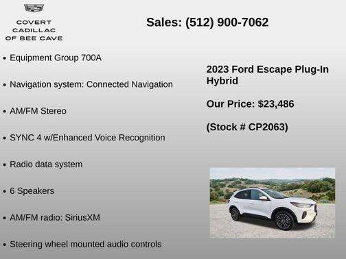 Oxford White 2023 Ford Escape PHEV SE