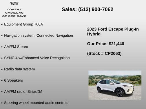 Oxford White 2023 Ford Escape PHEV SE