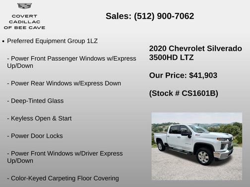 Summit White 2020 Chevrolet Silverado 3500 LTZ