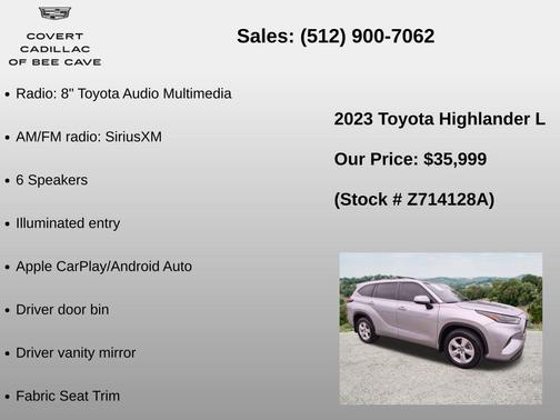 Celestial Silver Metallic 2023 Toyota Highlander L