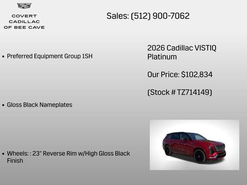 Radiant Red 2026 Cadillac VISTIQ Platinum