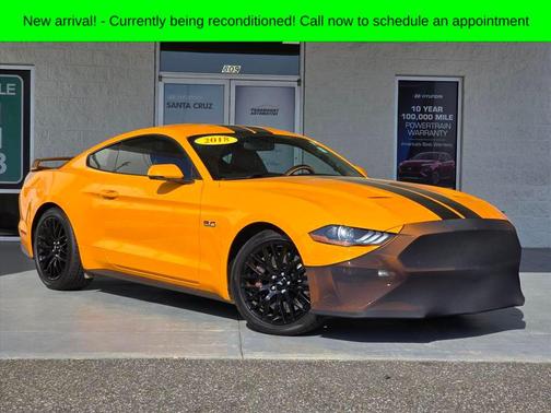 Orange 2018 Ford Mustang GT Premium