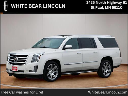 White Diamond Tricoat 2015 Cadillac Escalade ESV Luxury