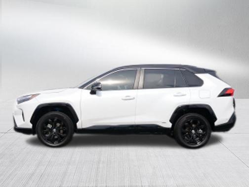 Wind Chill Pearl/Midnight Black Metallic 2023 Toyota RAV4 Hybrid SE
