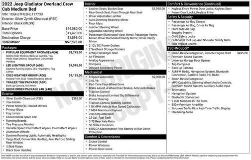 Silver Zynith Clearcoat 2022 Jeep Gladiator Overland