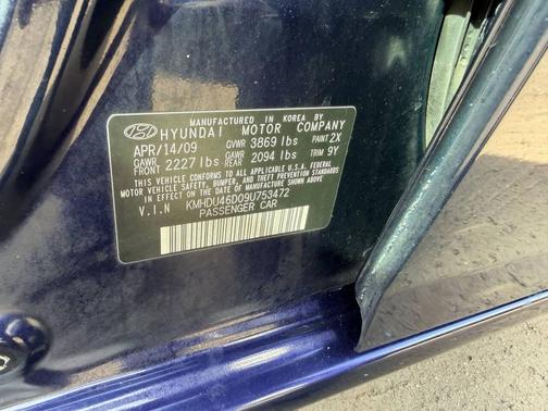 Blue 2009 Hyundai ELANTRA GLS