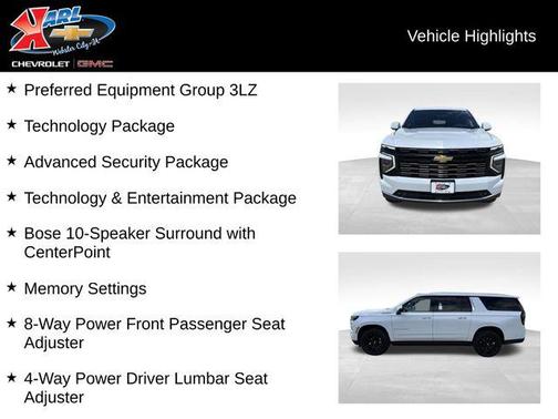 Polar White Tricoat 2026 Chevrolet Suburban High Country, 4WD
