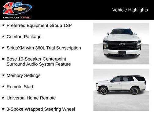 Iridescent Pearl Tricoat 2025 Chevrolet Tahoe 4WD RST