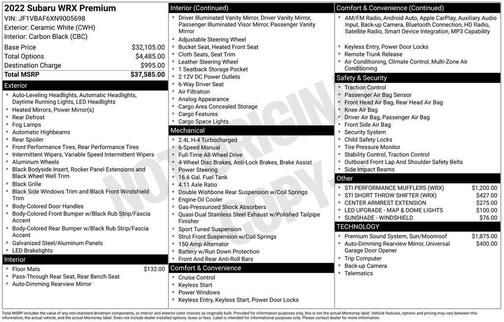 2022 Subaru WRX Premium