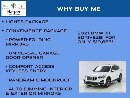 Alpine White 2021 BMW X1 sDrive28i